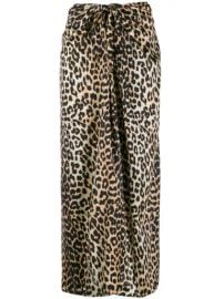 GANNI Leopard Print Tie Midi Skirt  - Farfetch at Farfetch