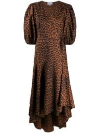 GANNI Leopard Print high-low Hem Dress - Farfetch at Farfetch