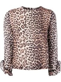 GANNI Leopard Print long-sleeve Blouse - Farfetch at Farfetch