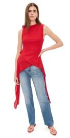 GANNI Marl Mesh Tie Knot Tank Top Demitasse 36 at Shopbop