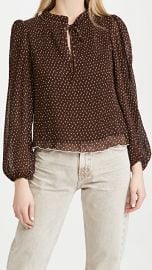 GANNI Pleated Georgette Blouse at Shopbop