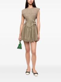 GANNI Polka dot-print Minidress Neutrals at Farfetch