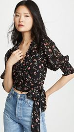 GANNI Printed Georgette Top at Shopbop