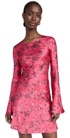 GANNI Printed Satin Mini Dress Raspberry Wine 38 at Shopbop