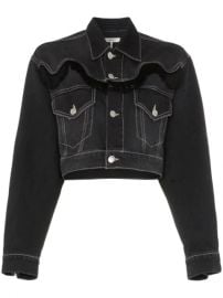 GANNI Rienzi Cropped Fringe Detail Denim Jacket - Farfetch at Farfetch