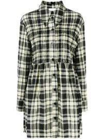 GANNI Seersucker Check Smock Shirt Dress - at Farfetch