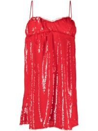 GANNI Sequinned Sleeveless Minidress Red at Farfetch