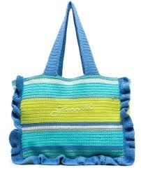 GANNI Striped Crochet Tote Bag - at Farfetch