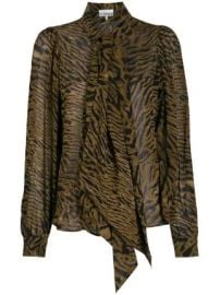 GANNI animal-print blouse animal-print blouse at Farfetch