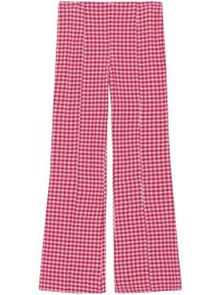GANNI check-print Flared Trousers Pink at Farfetch