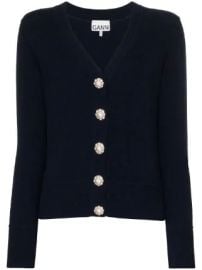 GANNI crystal button-embellished cardigan crystal button-embellished cardigan at Farfetch