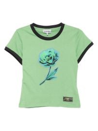 GANNI graphic-print T-shirt Green at Farfetch