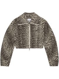 GANNI leopard-print Jacket White at Farfetch