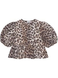 GANNI leopard-print Peplum Blouse - at Farfetch