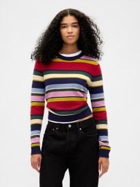 GAP CashSoft Crewneck Sweater in Multi Color Happy Stripe at GAP