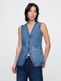 GAP Longline Denim Vest at Gap