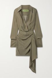 GAUGE81 Gravia draped wrap-effect silk crepe de chine mini shirt dress NET-A-PORTER at Net a Porter