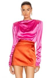 GAUGE81 Modena Satin Boat Neck Top in Fuchsia   FWRD at Forward