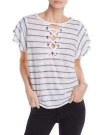 GENERATION LOVE KIKI LACE-UP STRIPED TEE at Bloomingdales