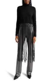 GESTUZ Ayagz Fringe Turtleneck Top at Nordstrom