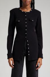 GESTUZ Manzigz Wool Pearly Cardigan at Nordstrom