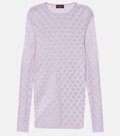 GG Crystal silk top at Mytheresa