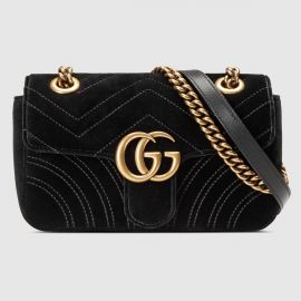 GG Marmont velvet mini bag at Gucci