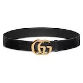 GG Marmont wide belt with shiny buckle at Gucci