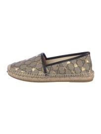 GG Supreme Leather Trim Embellishment Espadrilles at The Real Real