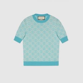 GG cotton wool piquet top at Gucci