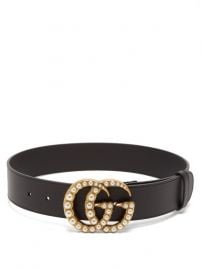 GG faux Pearl-Embellished Leather Belt by Gucci at Matches