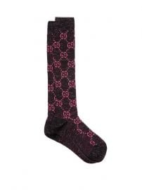 GG-intarsia cotton-blend lamé knee-high socks at Matches