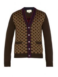 GG-intarsia wool cardigan at Matches