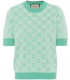 GG wool and cotton piqué sweater at Mytheresa