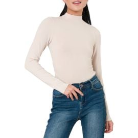 GIBSONLOOK Mock Neck Long Sleeve Thong Bodysuit at Nordstrom