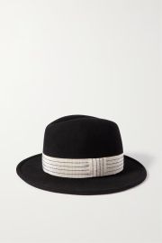 GIGI BURRIS NET SUSTAIN Grosgrain-trimmed wool and cotton-blend fedora NET-A-PORTER US at Net a Porter