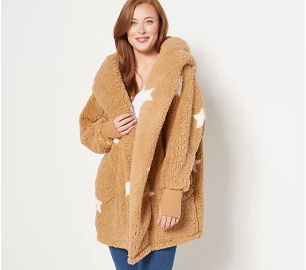 GILI The Lounger Regular Oversized Sherpa Hoodie - QVCcom at QVC