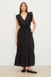 GINGER WOVEN LINEN CUT OUT TIERED DRESS Velvet by Graham amp Spencer at Velvet Tees
