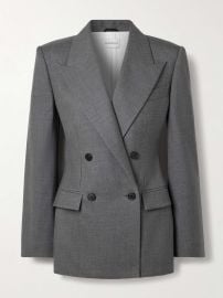 GIVENCHY Double-breasted wool-twill blazer at Net a Porter