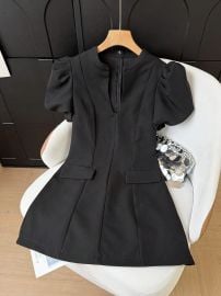 GMFP Women\'s Summer/Autumn Casual Elegant Fashion Black Minimalist Short Dress For Travel, Party, Daily Wear, Back To School, Graduation, Holiday, Halloween, Christmas at Shein