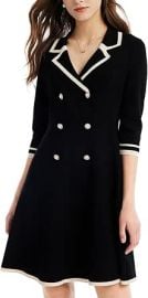 GOELIA Mini Sweater Dress for Women Button up 34 Sleeve Knit Dresses for Teacher Work Business at Womens Clothing store at Amazon