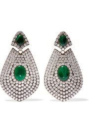 GOLD-TONE, RESIN AND CRYSTAL CLIP EARRINGS at Net A Porter