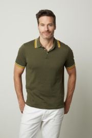 GREGAN COTTON LINEN BLEND SHORT SLEEVE POLO Velvet by Graham amp Spencer at Velvet by Graham & Spencer