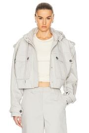 GRLFRND Cropped Utility Jacket in Stone Grey FWRD at FWRD