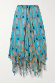 GUCCI Asymmetric printed silk-crepon midi skirt NET-A-PORTER at Net a Porter