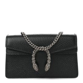 GUCCI Calfskin Super Mini Dionysus Shoulder Bag Black 1417660 FASHIONPHILE at Fashionphile