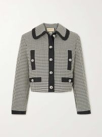 GUCCI Cropped checked cotton-blend jacket NET-A-PORTER at Net A Porter