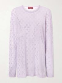 GUCCI Crystal-embellished knitted silk sweater at Net a Porter