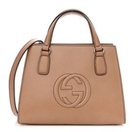 GUCCI Dollar Calfskin Medium Soho Top Handle Satchel Camelia 1270727 FASHIONPHILE at Fashionphile