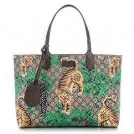 GUCCI GG Supreme Monogram Bengal Medium Shopping Tote Beige Yard 172160 FASHIONPHILE at Fashionphile